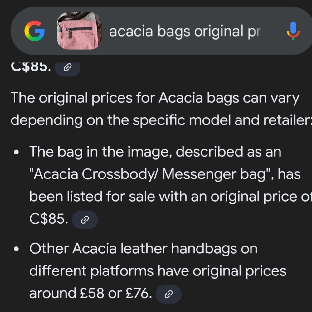 Acacia Crossbody Pink Canvas Bag Purse - Picture 10 of 10